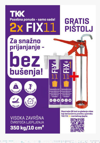 Slika TKK-FIX 11 Univerzalno ljepilo SET 2 kom plus pištolj 300ml AKCIJA