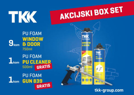 Slika TKK-PU FOAM WINDOWS&DOOR niskoeks. 750ml SET +pištolj+čistač 9+1+1